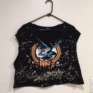 Bleached & Ripped crop top